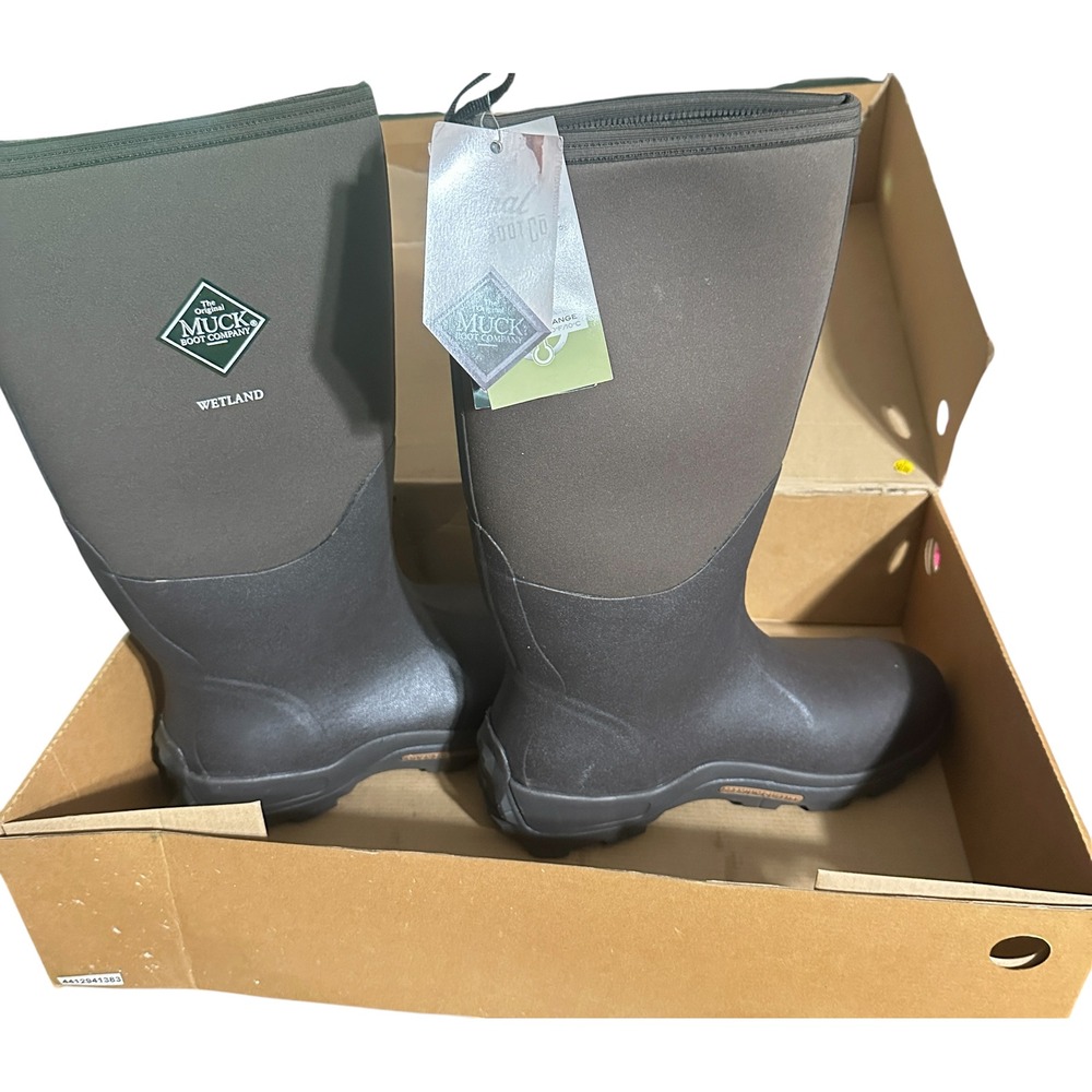 Muck Boot Company Wetland Field Boot Size 13 Bark Brown Waterproof WET-998K‎